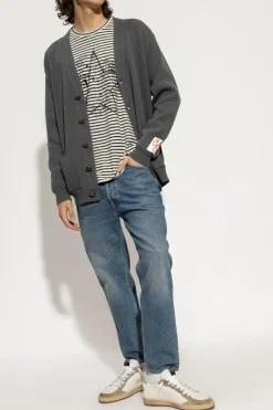 Golden Goose SZARY Kardigan z logo