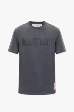 Golden Goose SZARY T-shirt z logo