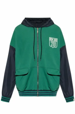 Golden Goose ZIELONY Dwustronna bluza z łączonych materiałów