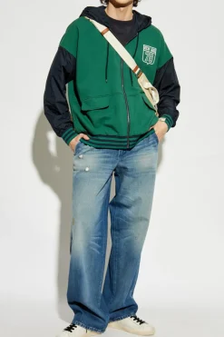 Golden Goose ZIELONY Dwustronna bluza z łączonych materiałów