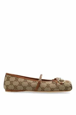 Gucci beżowy Baleriny z monogramem