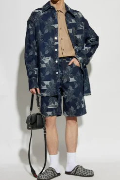 Gucci beżowy Bawełniana koszula z wypukłym logo