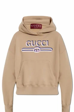 Gucci beżowy Bluza z nadrukowanym logo