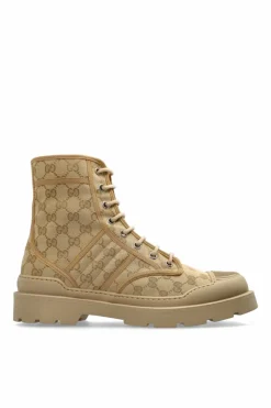 Gucci beżowy Buty za kostkę z monogramem