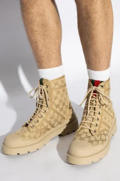 Gucci beżowy Buty za kostkę z monogramem