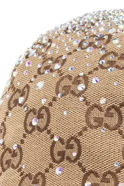 Gucci beżowy Czapka z daszkiem i połyskującymi aplikacjami
