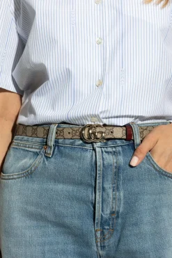 Gucci beżowy Dwustronny pasek