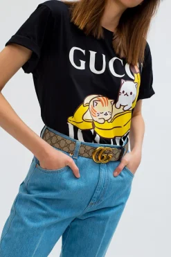 Gucci beżowy Dwustronny pasek