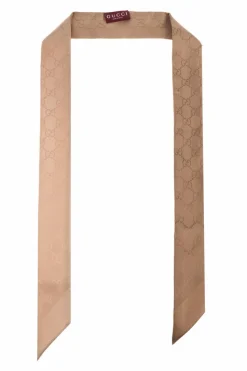 Gucci beżowy Jedwabna apaszka ze wzorem `GG`