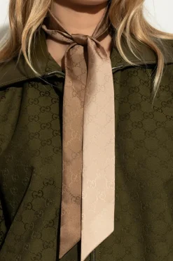 Gucci beżowy Jedwabna apaszka ze wzorem `GG`