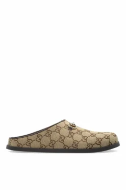 Gucci beżowy Klapki z klamrą `Horsebit`