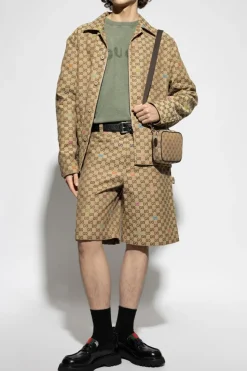 Gucci beżowy Kurtka z monogramem
