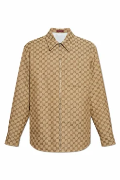 Gucci beżowy Kurtka ze wzorem `GG`
