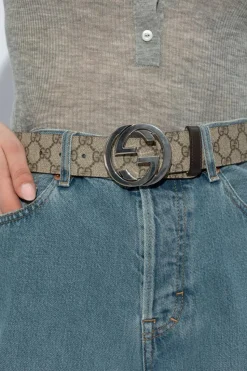 Gucci beżowy Pasek z materiału 'GG Supreme'