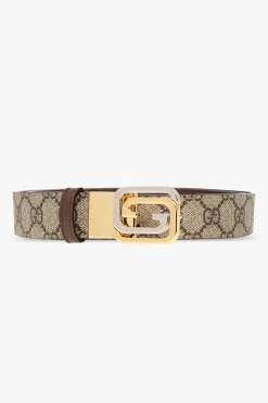Gucci beżowy Pasek z monogramem