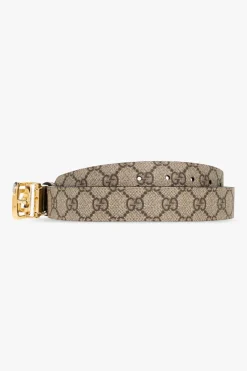 Gucci beżowy Pasek z monogramem