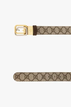 Gucci beżowy Pasek z monogramem