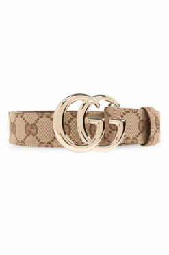 Gucci beżowy Pasek z monogramem