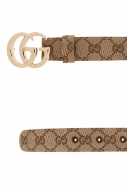 Gucci beżowy Pasek z monogramem