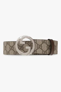 Gucci beżowy Pasek z płótna ‘GG Supreme’
