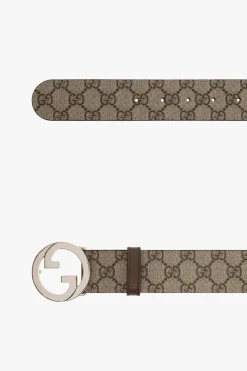 Gucci beżowy Pasek z płótna ‘GG Supreme’