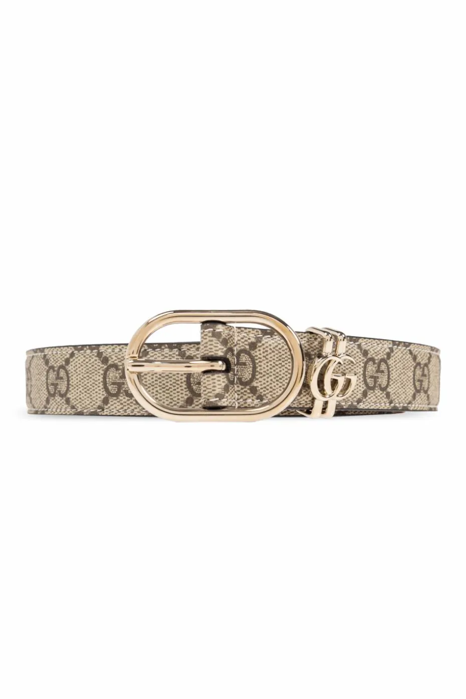 Gucci beżowy Pasek z płótna `GG Supreme`