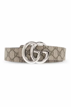 Gucci beżowy Pasek ze wzorem `GG`