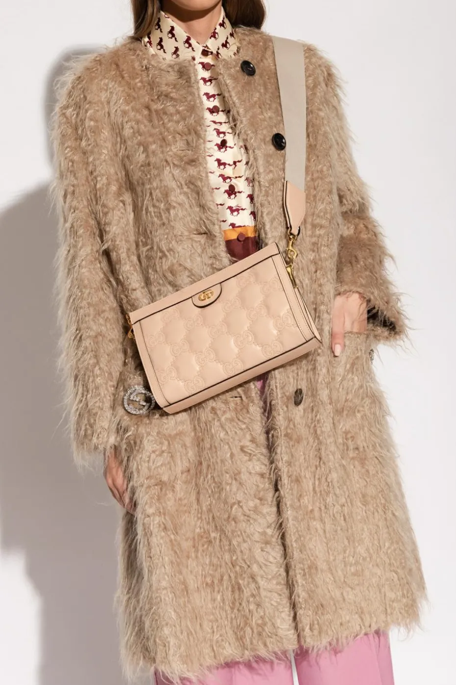 Gucci beżowy Pikowana torba na ramię