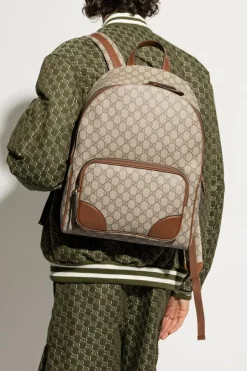 Gucci beżowy Plecak z monogramem