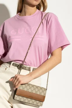 Gucci beżowy Portfel na łańcuchu