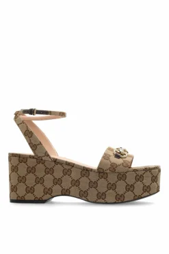 Gucci beżowy Sandały na platformie `Horsebit`