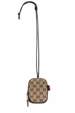 Gucci beżowy Saszetka na skórzanym pasku