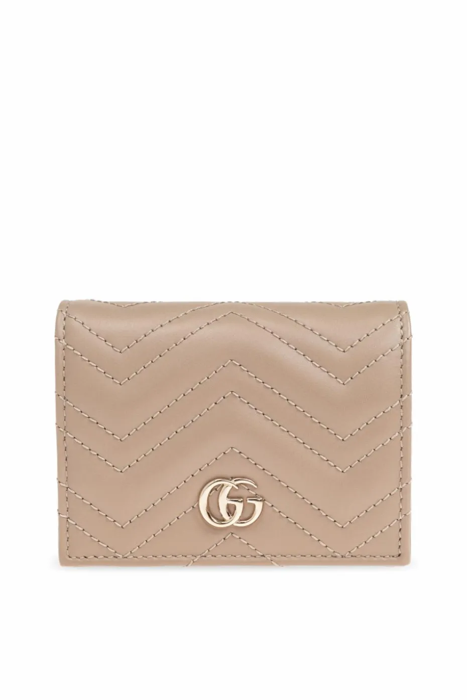 Gucci beżowy Skórzany portfel `GG Marmont Mini`