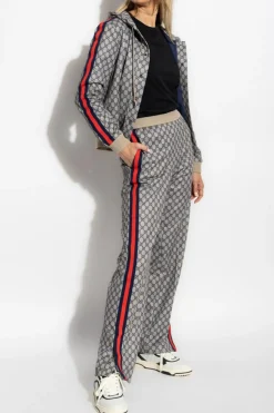 Gucci beżowy Spodnie z monogramem