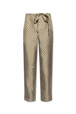 Gucci beżowy Spodnie z monogramem