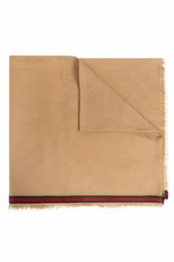 Gucci beżowy Szal z monogramem