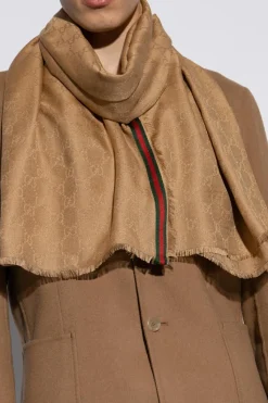 Gucci beżowy Szal z monogramem