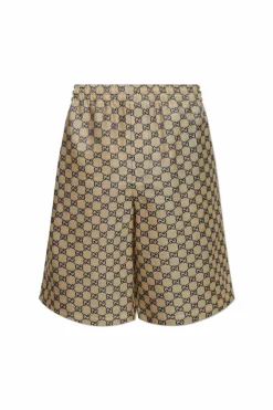 Gucci beżowy Szorty ze wzorem `GG`