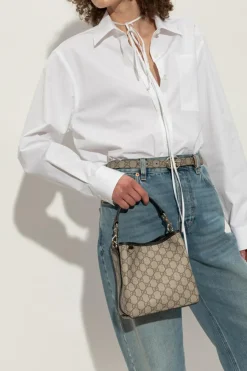 Gucci beżowy Torba do ręki `GG Emblem Mini`