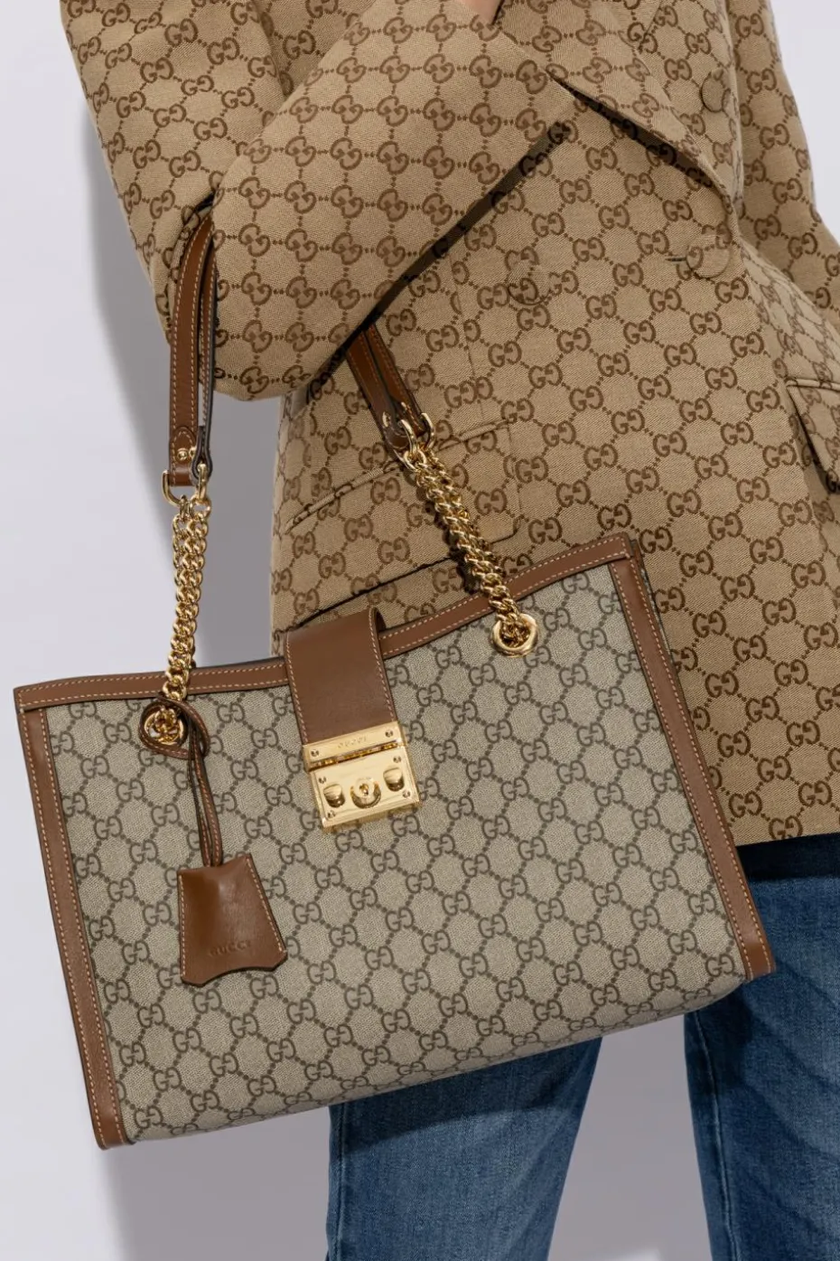 Gucci beżowy Torba na ramię 'Padlock'