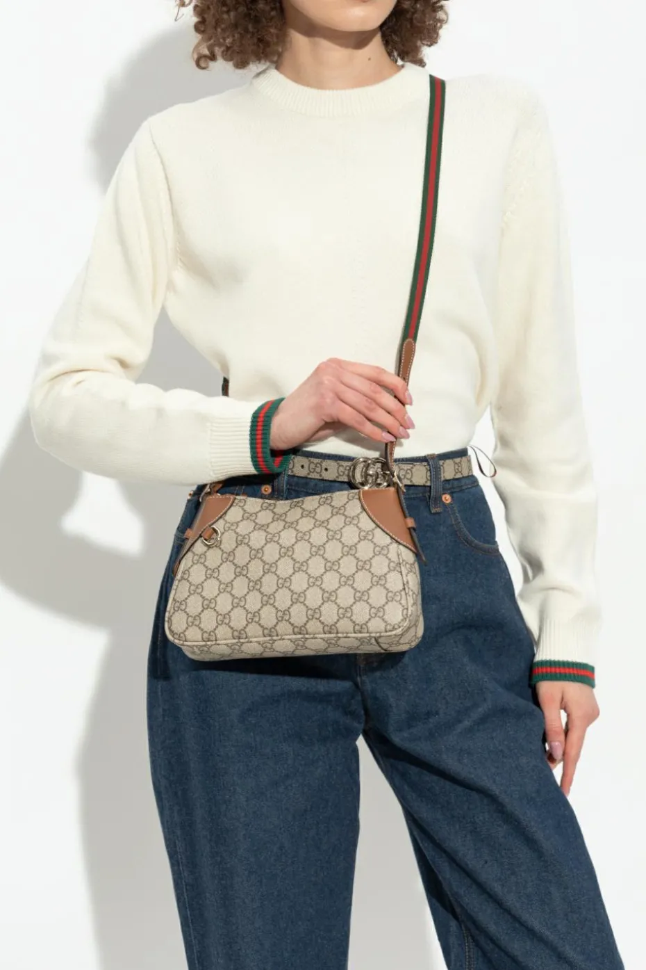 Gucci beżowy Torba na ramię ‘GG Emblem Small’