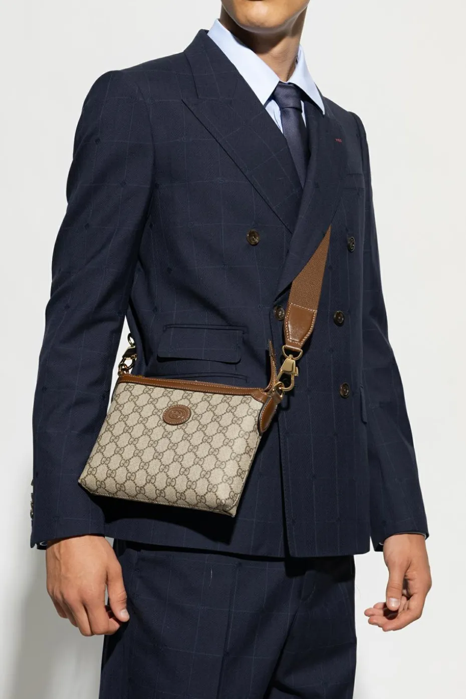 Gucci beżowy Torba na ramię z płótna ‘GG Supreme’