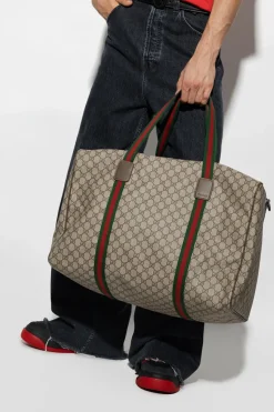 Gucci beżowy Torba podręczna z płótna ‘GG Supreme’