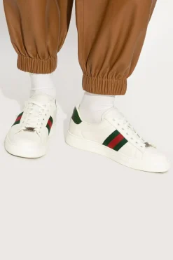 Gucci BIAŁY Buty sportowe z pasem ‘Web’