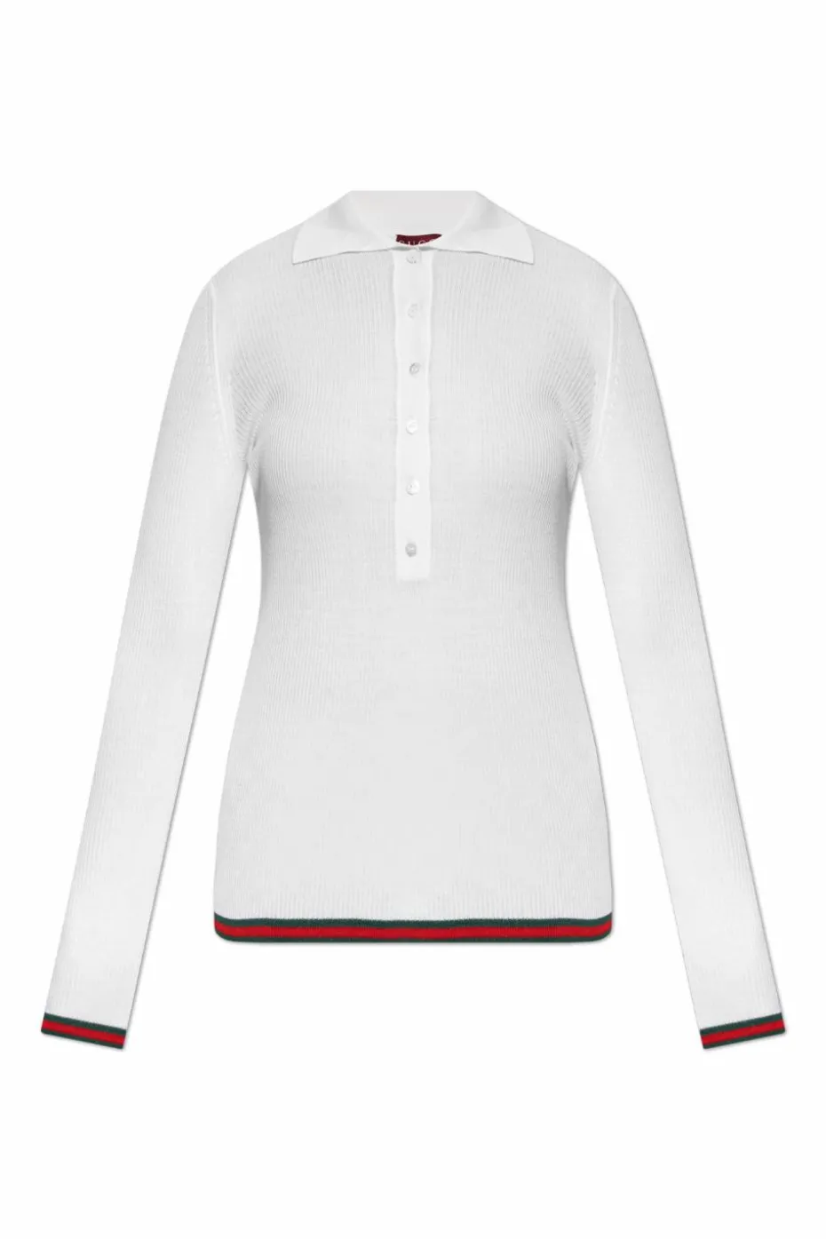 Gucci BIAŁY Polo z długimi rękawami