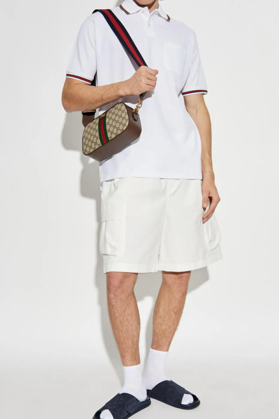 Gucci BIAŁY Polo z logo