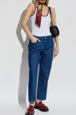Gucci BIAŁY Top z charakterystycznym paskiem `Web`