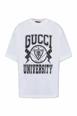 Gucci BIAŁY T-shirt z nadrukiem