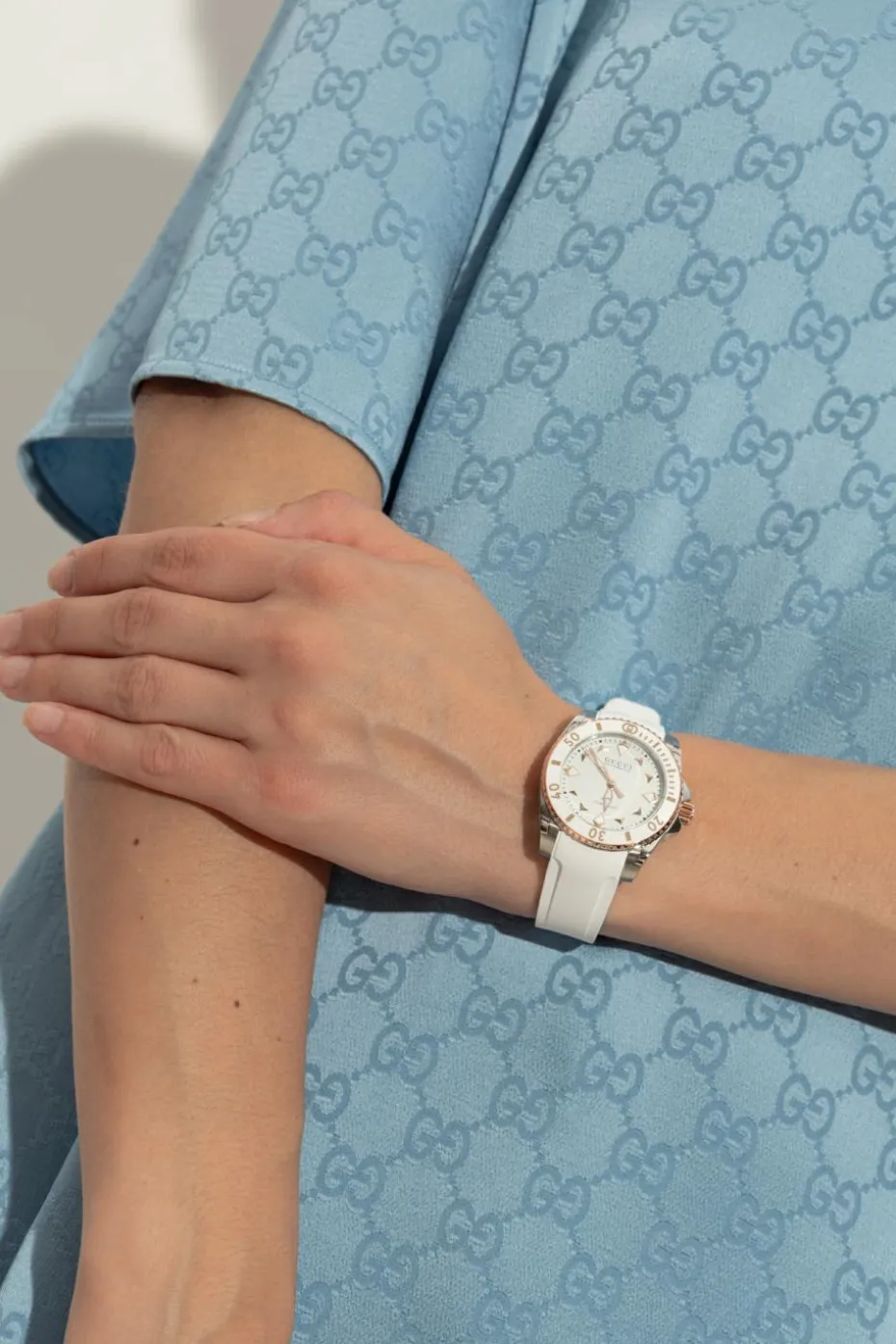 Gucci BIAŁY Zegarek z logo