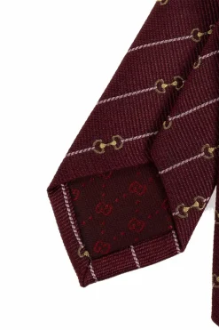 Gucci BORDO Jedwabny krawat